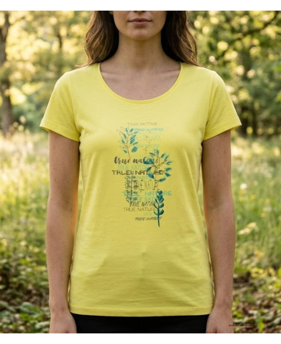 Tee-shirt Mayflower Dojo1 Jaune - Coton & Motif Herbier