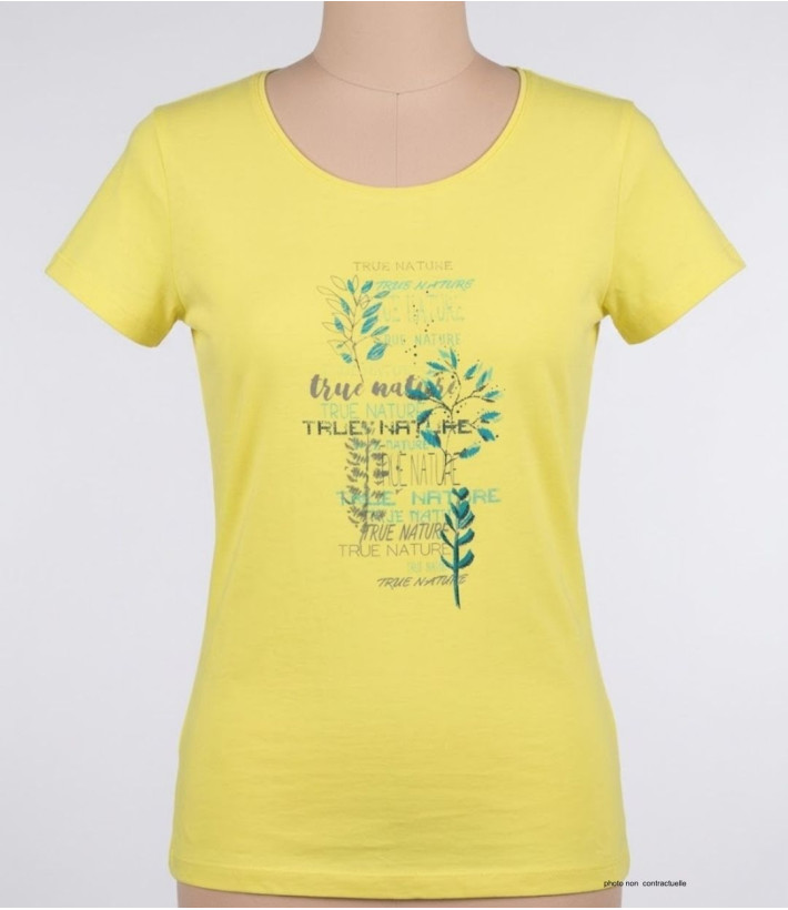 Tee-shirt Mayflower Dojo1 Jaune - Coton & Motif Herbier