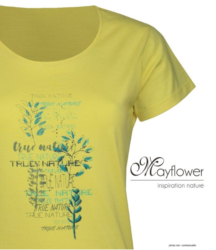 Tee-shirt Mayflower Dojo1 Jaune - Coton & Motif Herbier