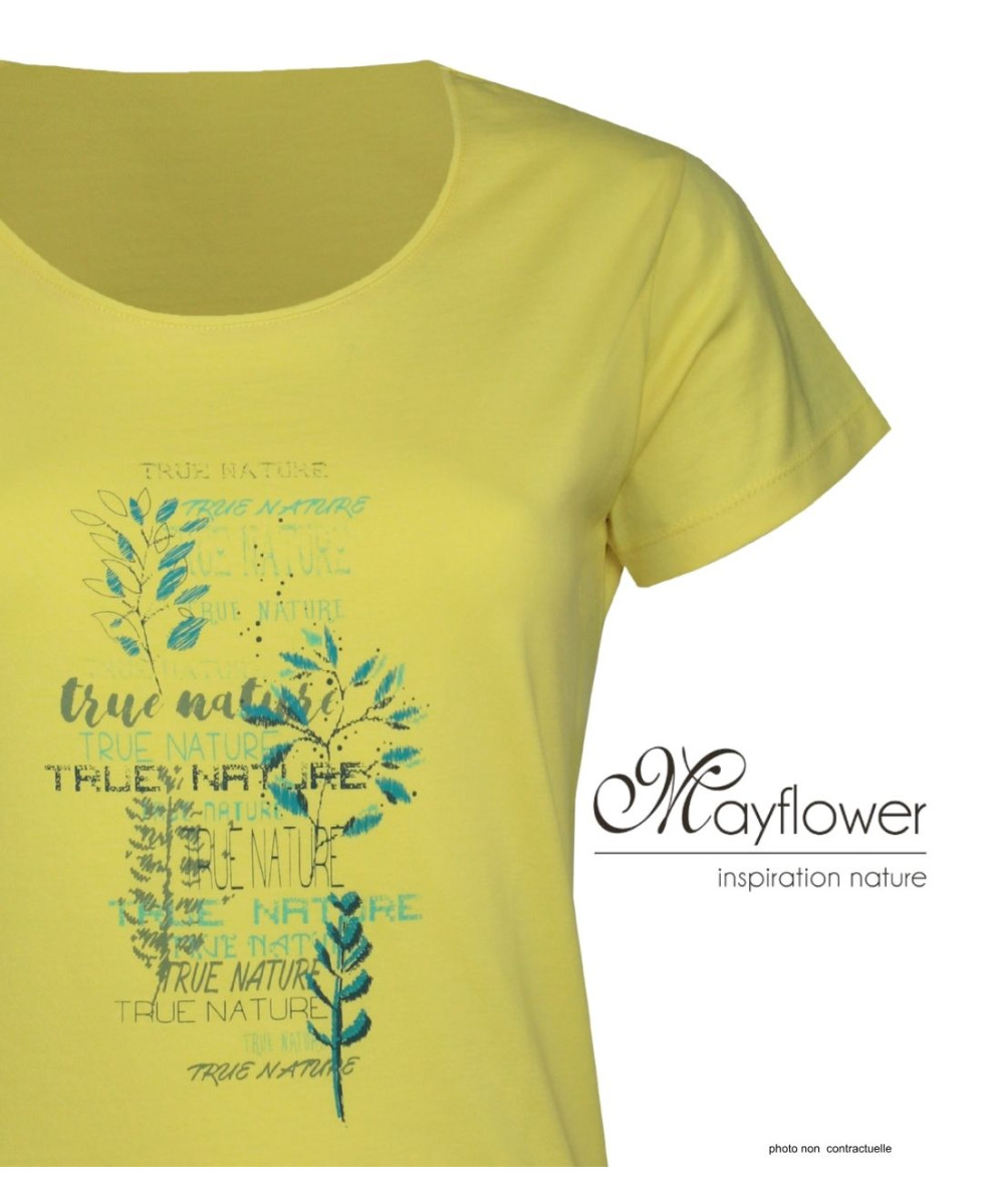 Tee-shirt Mayflower Dojo1 Jaune - Coton & Motif Herbier