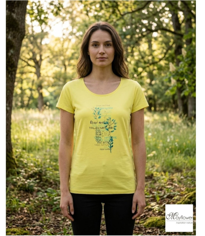 Tee-shirt Mayflower Dojo1 Jaune - Coton & Motif Herbier