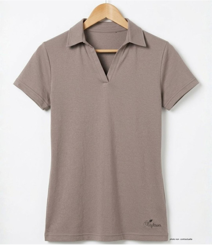 Polo Mayflower Dagan1 Beige - Col V & Poche Boutonnée