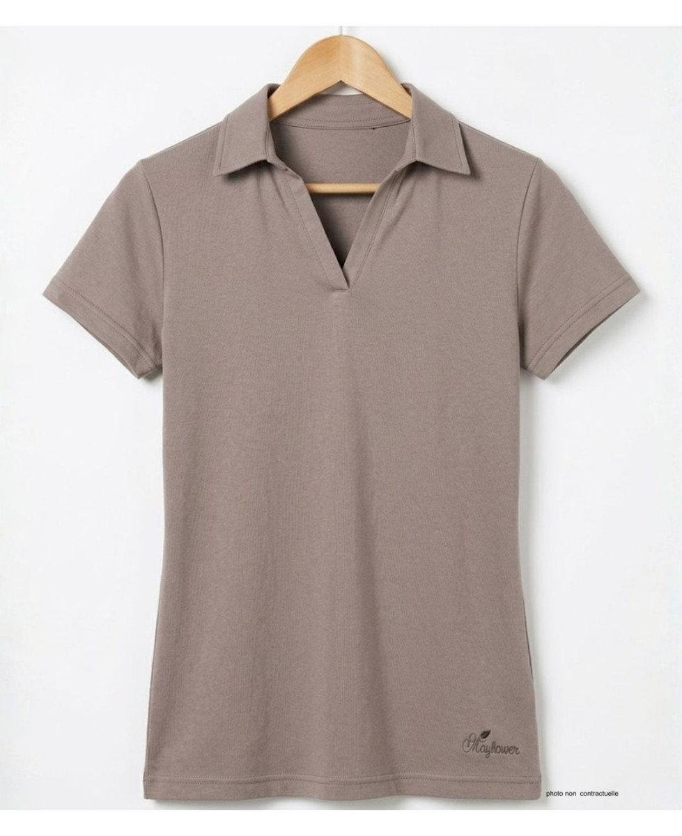 Polo Mayflower Dagan1 Beige - Col V & Poche Boutonnée