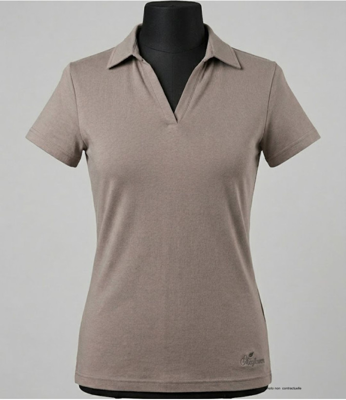 Polo Mayflower Dagan1 Beige - Col V & Poche Boutonnée