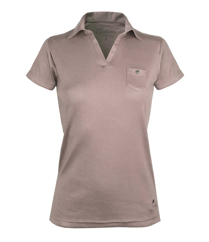 Polo Mayflower Dagan1 Beige - Col V & Poche Boutonnée