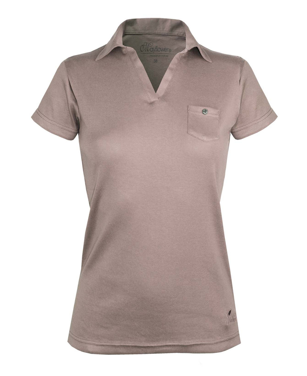 Polo Mayflower Dagan1 Beige - Col V & Poche Boutonnée