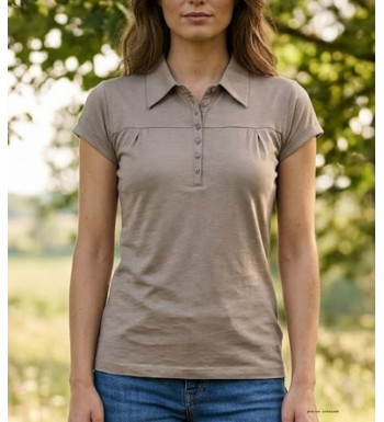 Polo Femme Mayflower Dusty1 Taupe - 100% Coton Flammé