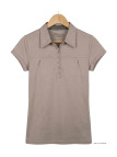 Polo Femme Mayflower Dusty1 Taupe - 100% Coton Flammé