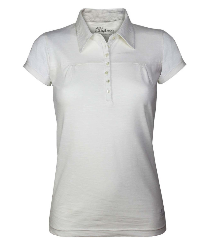 Polo Mayflower Dusty2 Blanc - 100% Coton Flammé Sans Poche