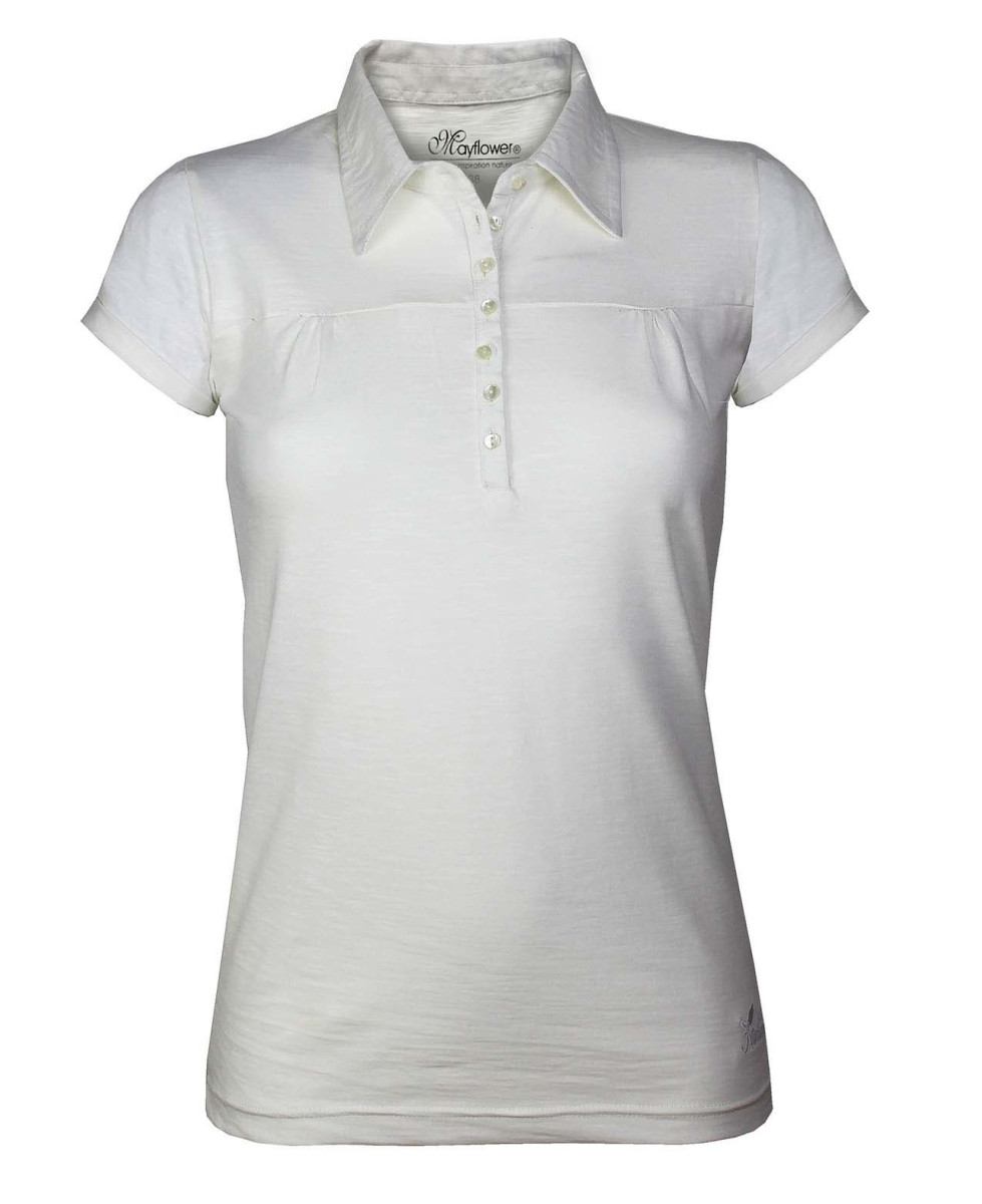 Polo Mayflower Dusty2 Blanc - 100% Coton Flammé Sans Poche