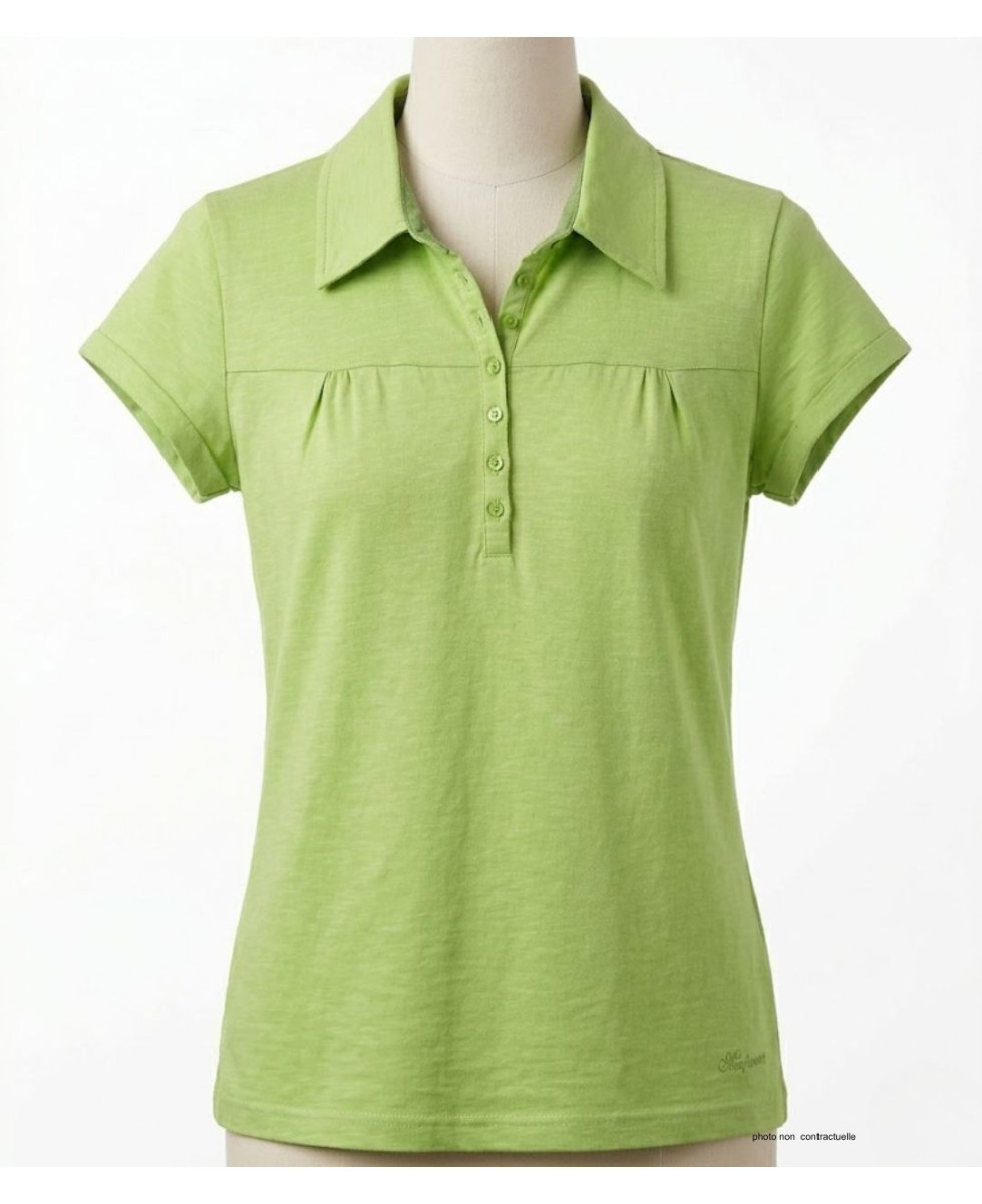 Polo Mayflower Dusty3 Vert Anis - 100% Coton Flammé