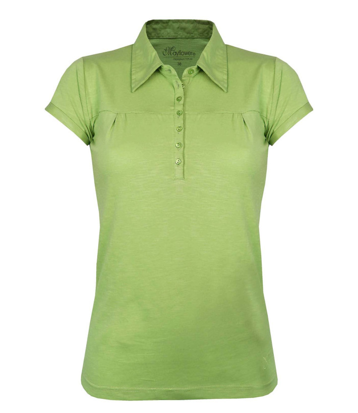 Polo Mayflower Dusty3 Vert Anis - 100% Coton Flammé