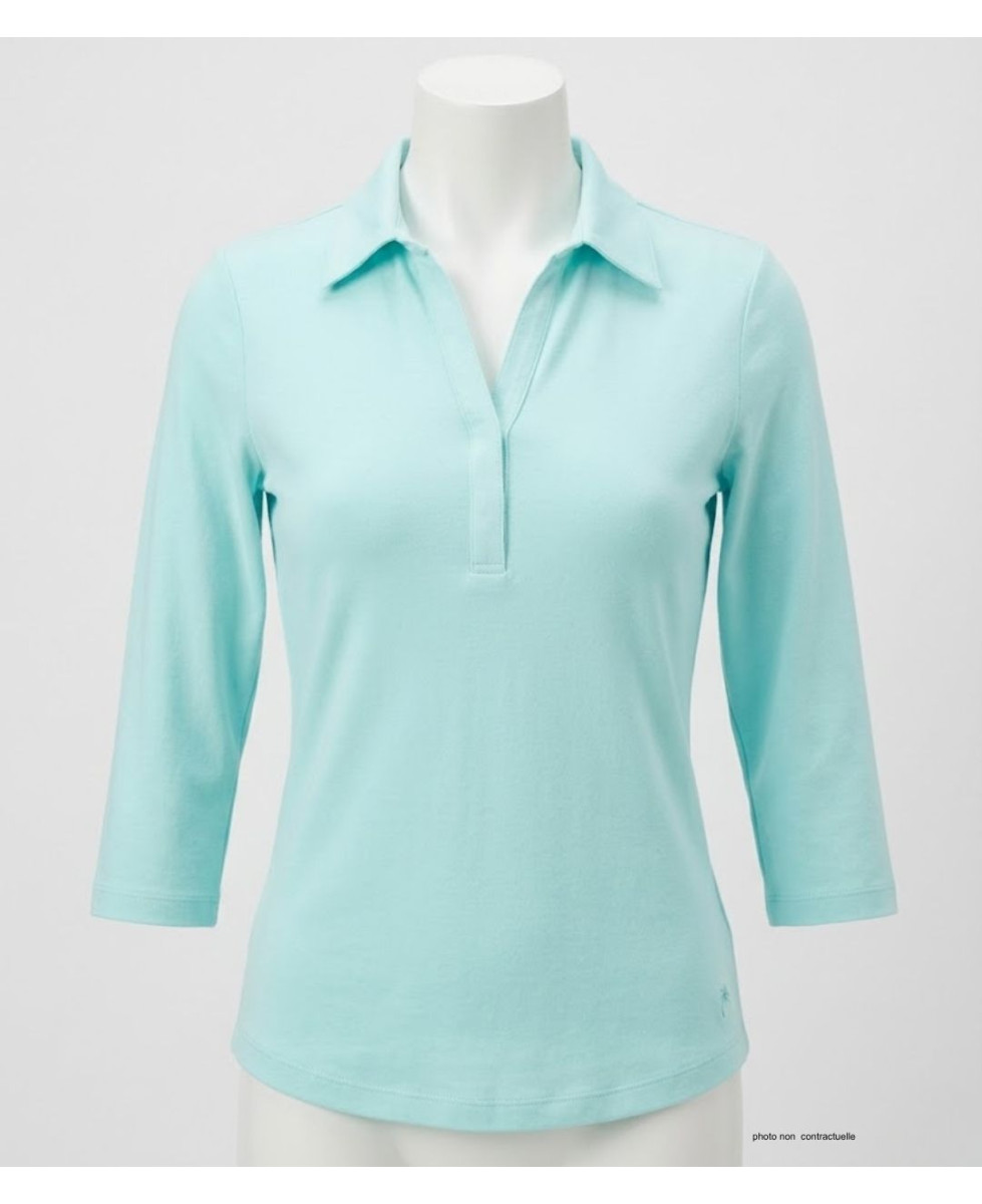 Polo MAYFLOWER KF268L Femme Bleu Clair | Coton & Coupe Chic