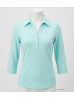 Polo MAYFLOWER KF268L Femme Bleu Clair | Coton & Coupe Chic