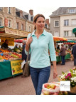 Polo MAYFLOWER KF268L Femme Bleu Clair | Coton & Coupe Chic