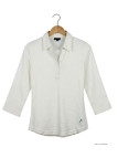 Polo Femme MAYFLOWER KF268L Blanc Manches 3/4 | 100% Coton