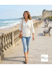 Polo Femme MAYFLOWER KF268L Blanc Manches 3/4 | 100% Coton
