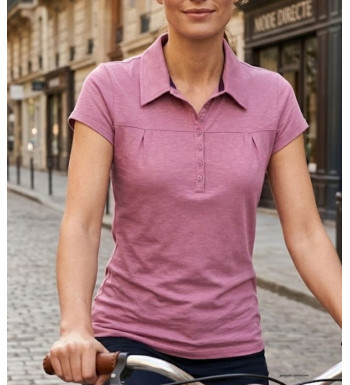 Polo Femme MAYFLOWER DUSTY4 Mauve | Fronces & Col V Chic