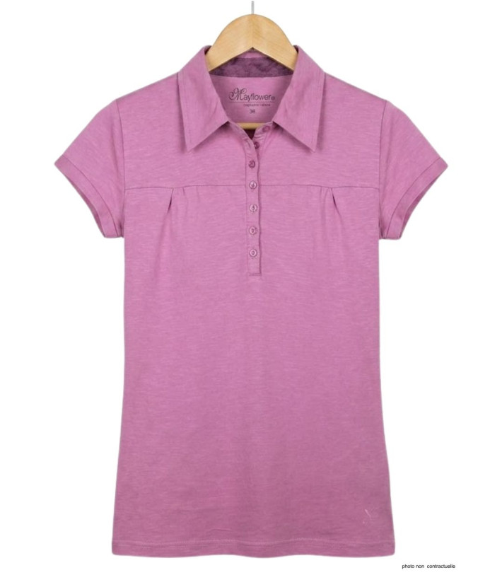 Polo Femme MAYFLOWER DUSTY4 Mauve | Fronces & Col V Chic