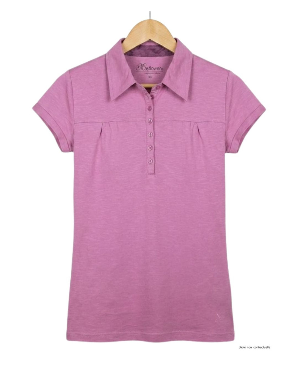 Polo Femme MAYFLOWER DUSTY4 Mauve | Fronces & Col V Chic