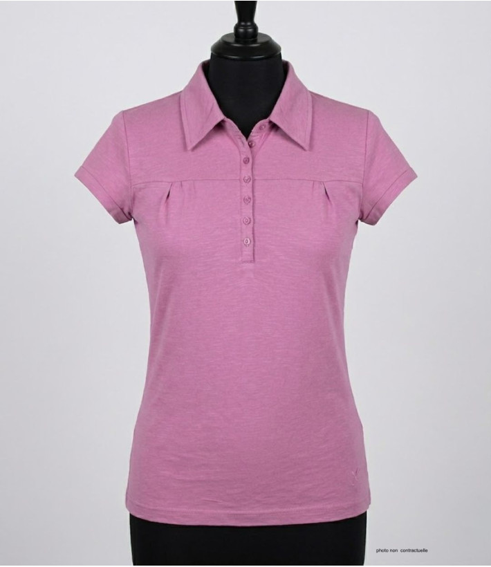 Polo Femme MAYFLOWER DUSTY4 Mauve | Fronces & Col V Chic