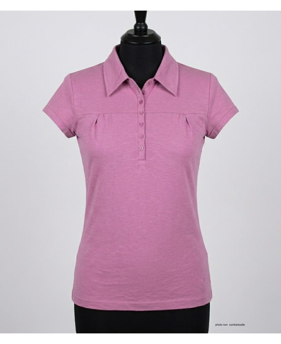 Polo Femme MAYFLOWER DUSTY4 Mauve | Fronces & Col V Chic