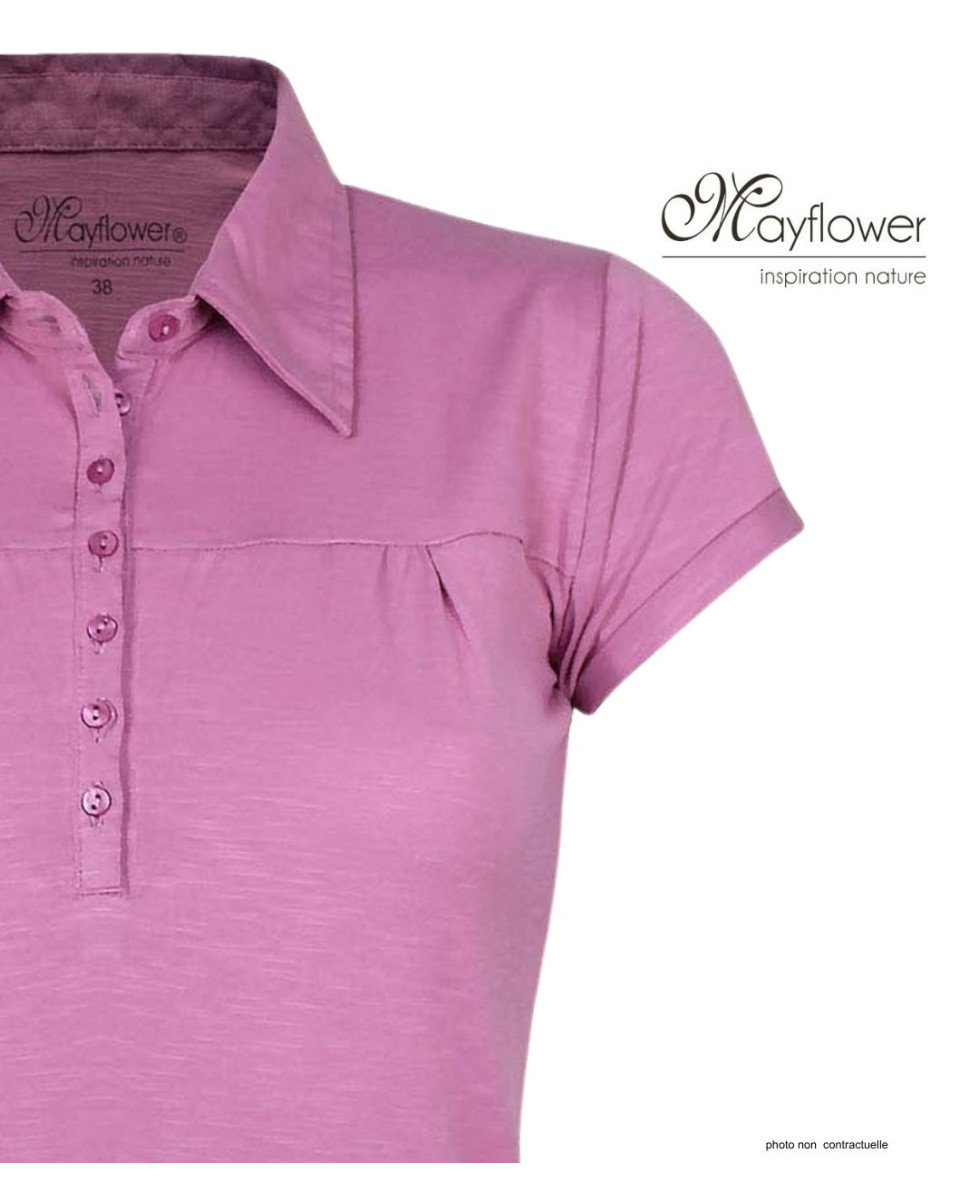 Polo Femme MAYFLOWER DUSTY4 Mauve | Fronces & Col V Chic