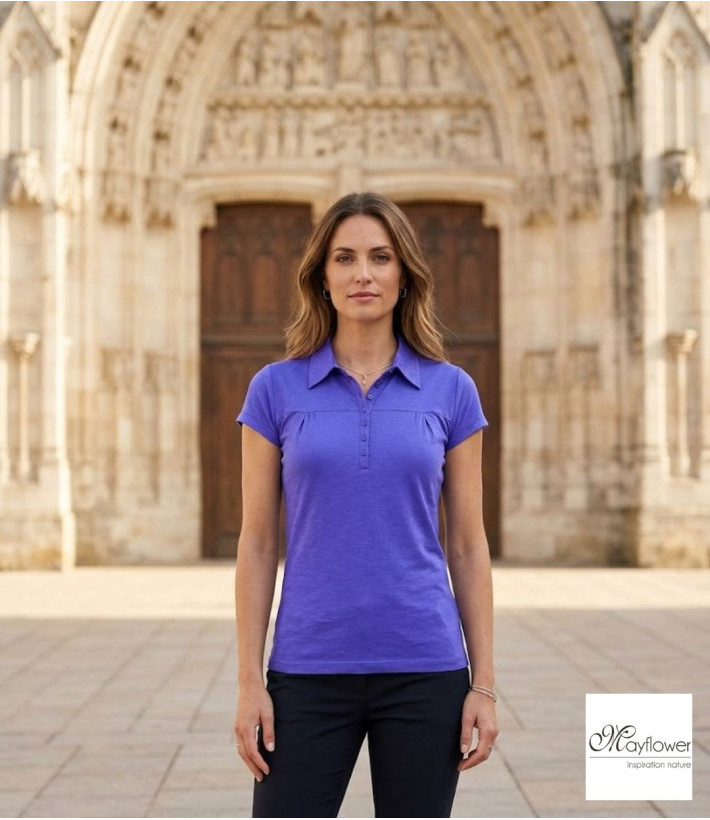 Polo Femme MAYFLOWER DUSTY5 Indigo | Fronces & Col V Chic