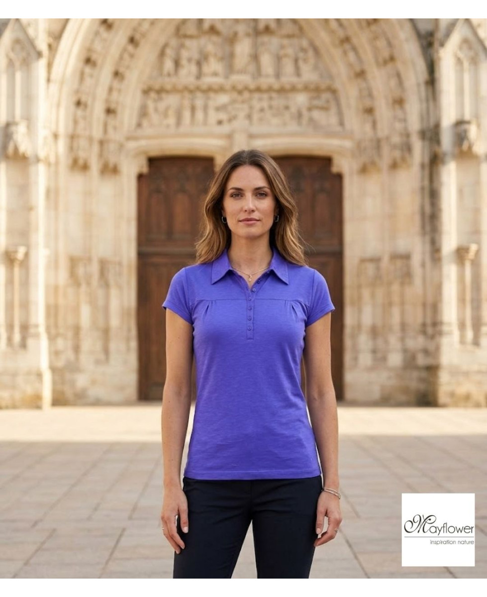 Polo Femme MAYFLOWER DUSTY5 Indigo | Fronces & Col V Chic