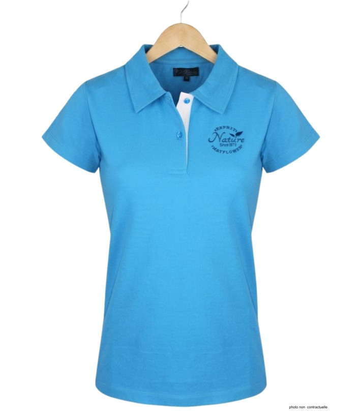 Polo Femme MAYFLOWER LEONOR1 Bleu | Maille Piquée & Broderie