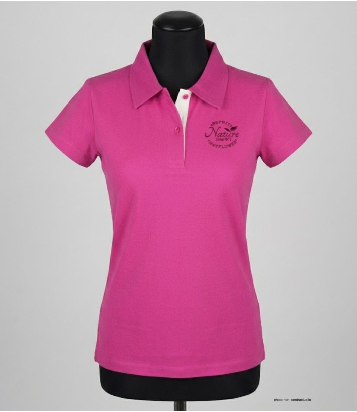 Polo Femme MAYFLOWER LEONOR2 Rose Vif | Maille Piquée Chic