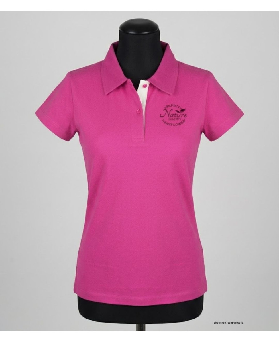 Polo Femme MAYFLOWER LEONOR2 Rose Vif | Maille Piquée Chic