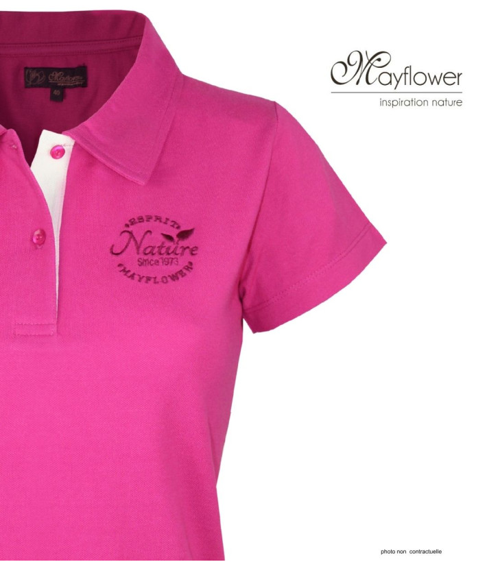 Polo Femme MAYFLOWER LEONOR2 Rose Vif | Maille Piquée Chic