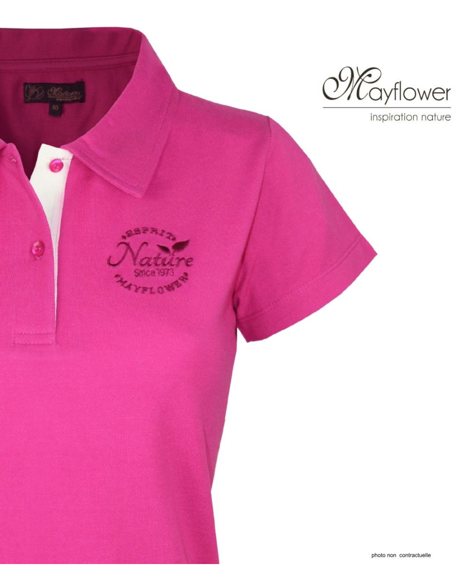 Polo Femme MAYFLOWER LEONOR2 Rose Vif | Maille Piquée Chic