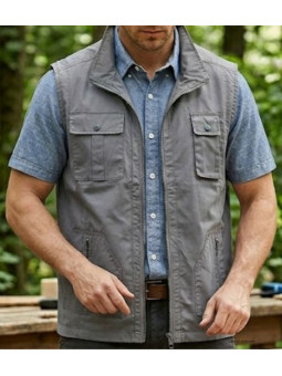 Gilet Homme MAYFLOWER SE1022G Gris | 100% Coton Multipoches
