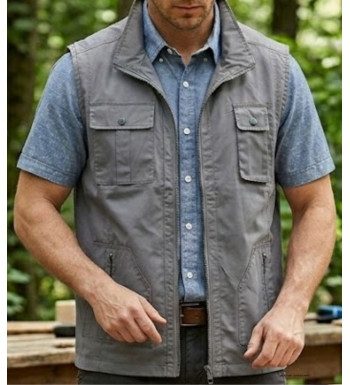 Gilet Homme MAYFLOWER SE1022G Gris | 100% Coton Multipoches