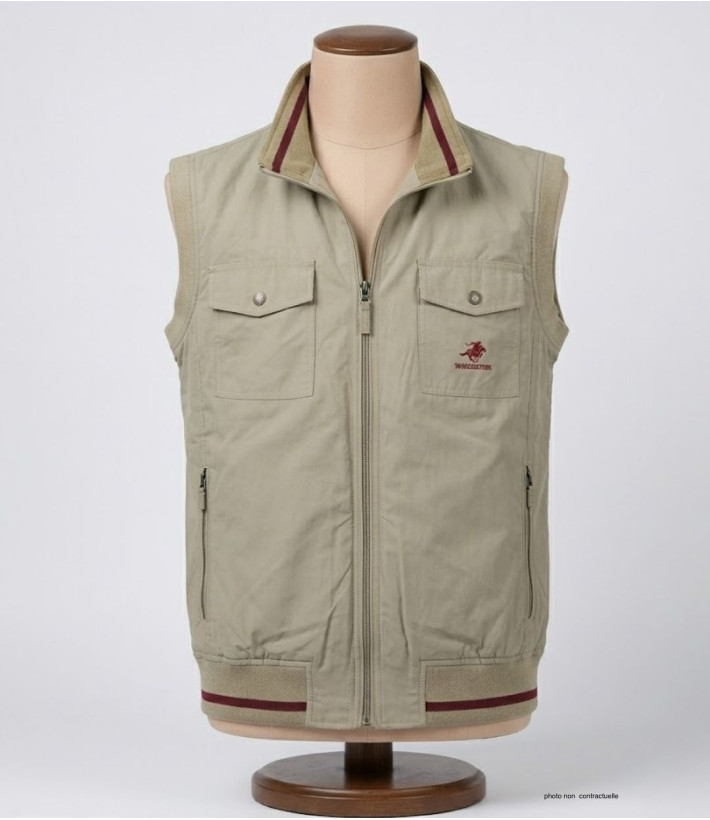 WINCHESTER WE1213B : Gilet sans manches beige ou bordeaux
