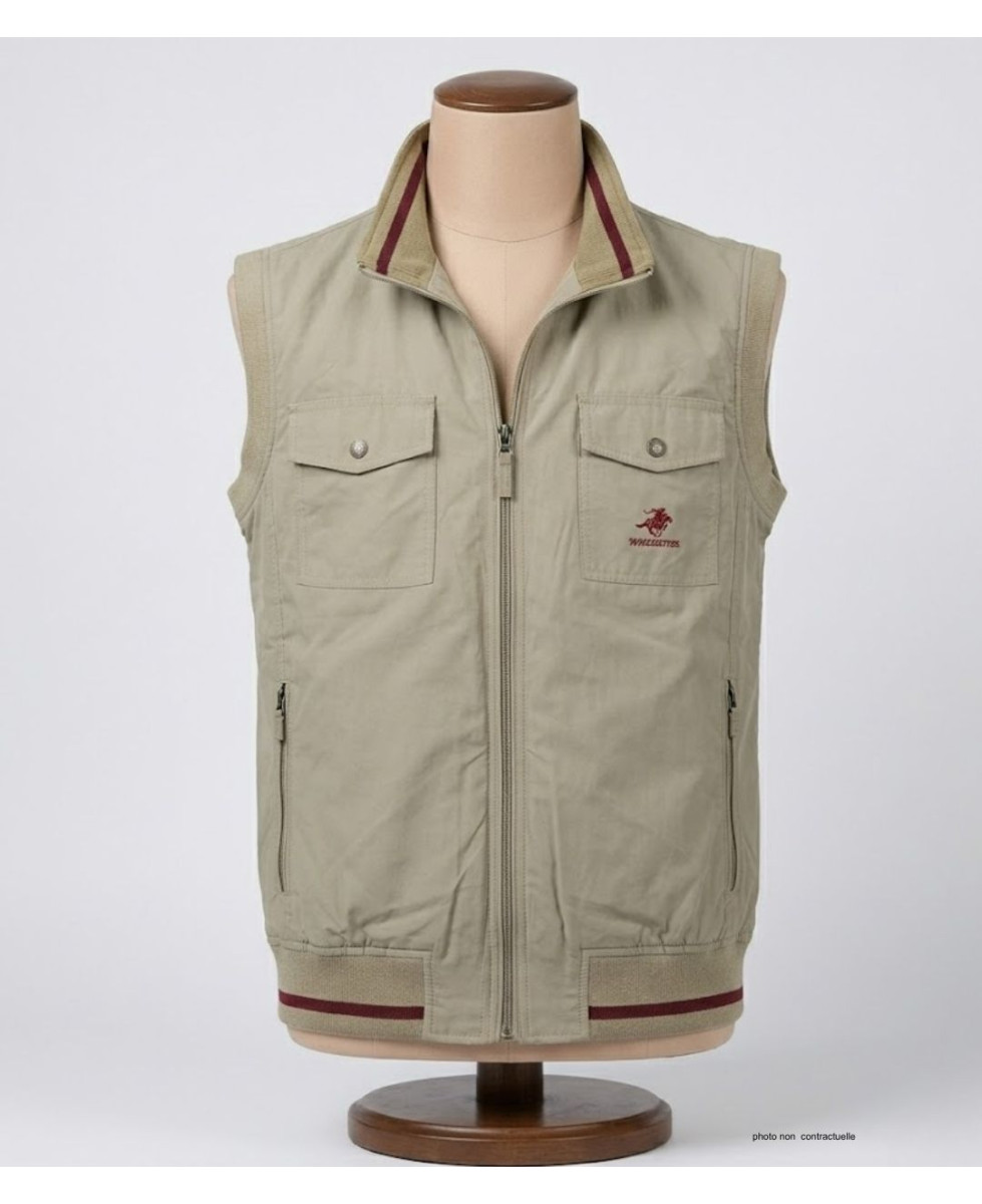 WINCHESTER WE1213B : Gilet sans manches beige ou bordeaux