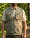 Gilet sans manches multipoches MAYFLOWER modèle 818063U001 en 100% coton coloris beige.