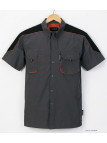 TERRATREND 3107GN : Chemise manches courtes Gris/Noir/Orange