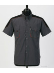 TERRATREND 3107GN : Chemise manches courtes Gris/Noir/Orange