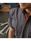 TERRATREND 3107GN : Chemise manches courtes Gris/Noir/Orange