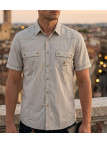 WINCHESTER TABLOE : Chemise manches courtes 100% Coton Beige