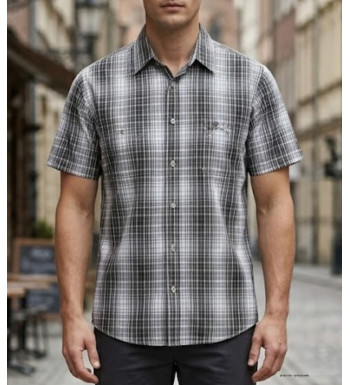 Winchester WE1215E - Chemise Carreaux Coton Fils Teints Beige