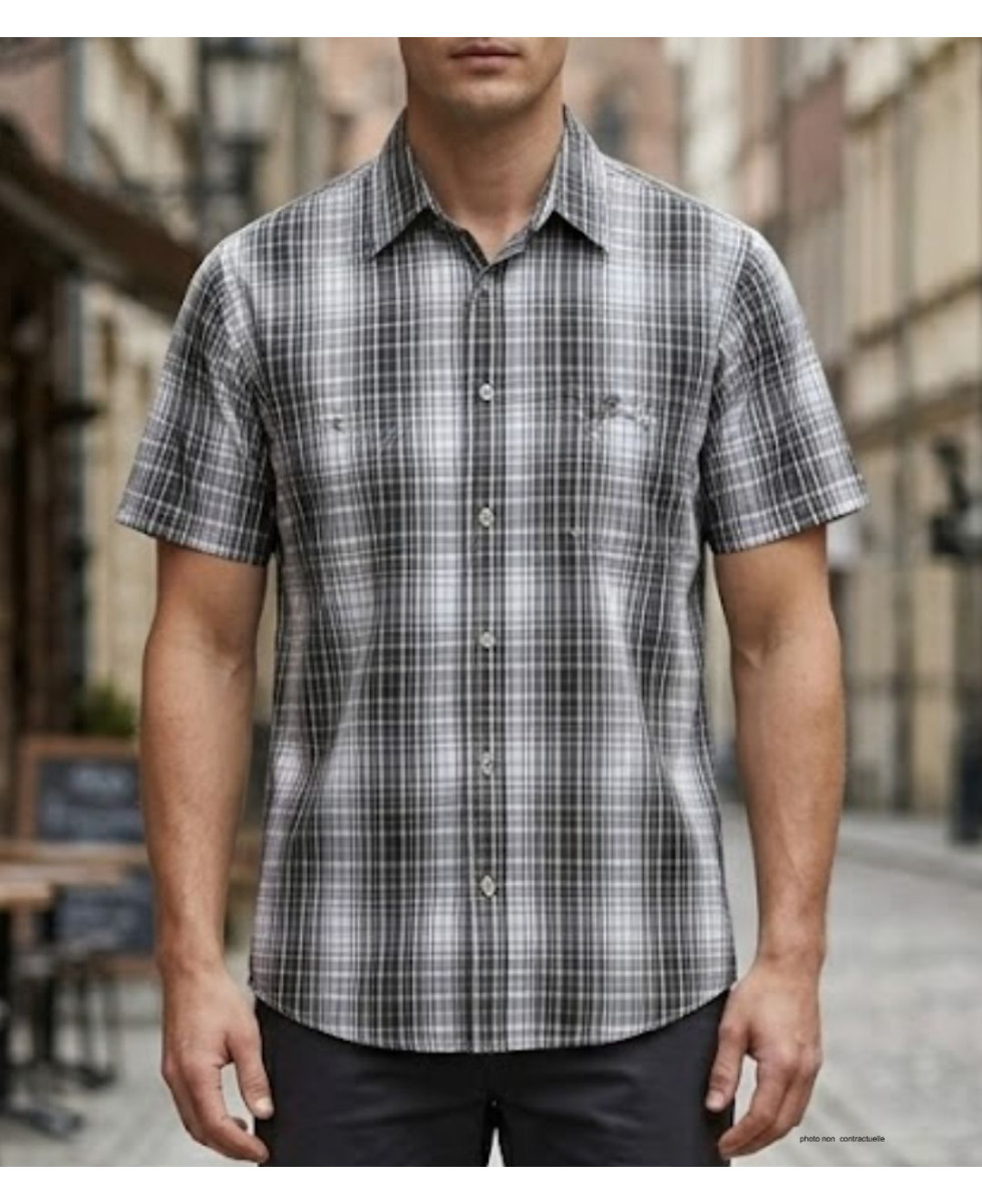 Winchester WE1215E - Chemise Carreaux Coton Fils Teints Beige