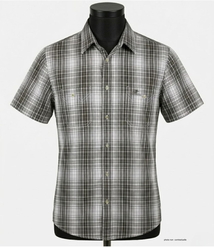 Winchester WE1215E - Chemise Carreaux Coton Fils Teints Beige