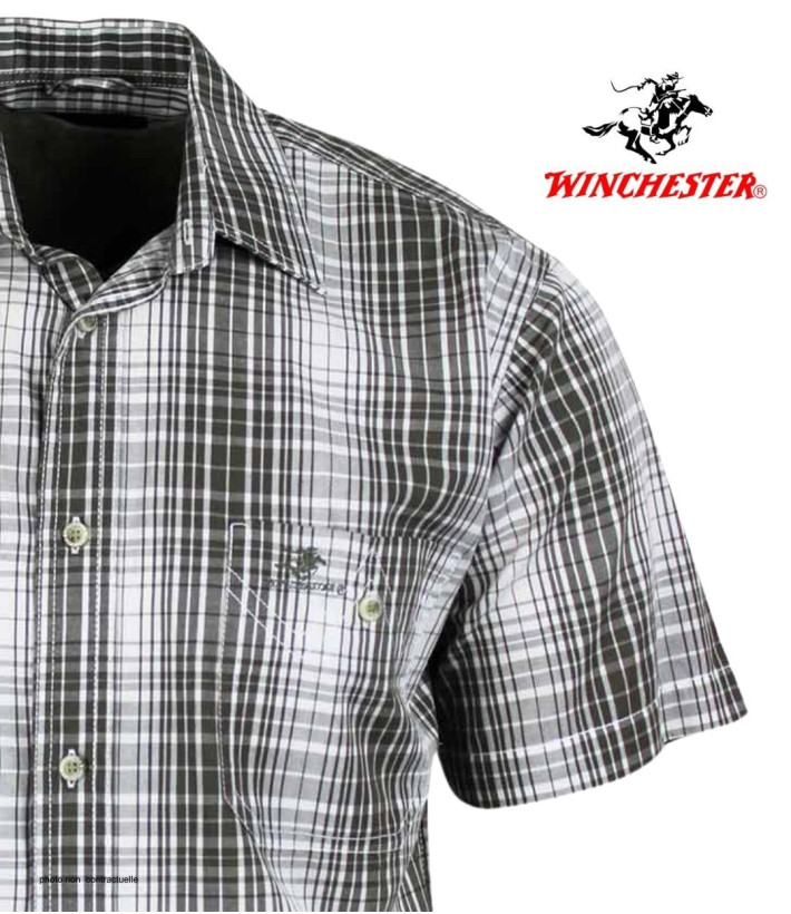 Winchester WE1215E - Chemise Carreaux Coton Fils Teints Beige