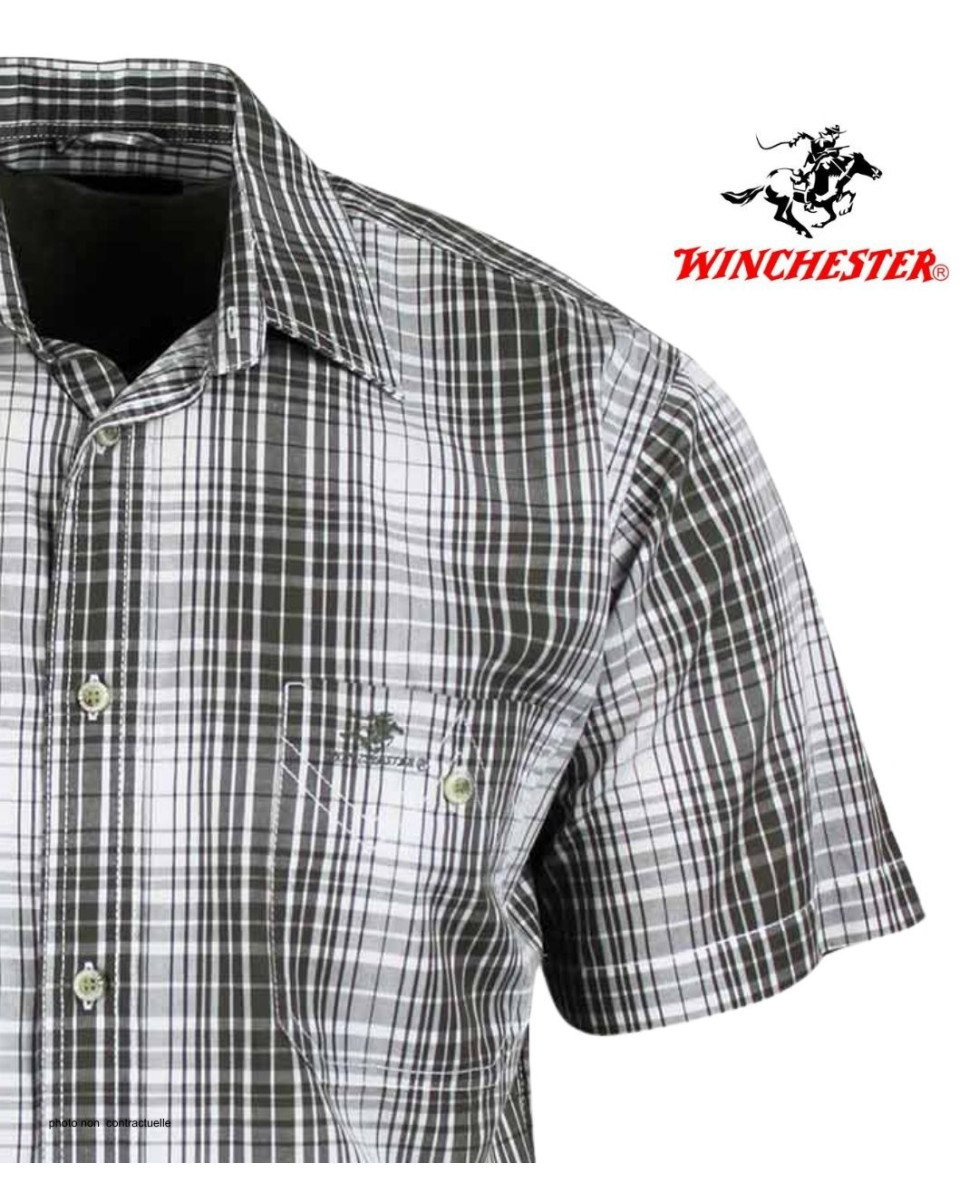 Winchester WE1215E - Chemise Carreaux Coton Fils Teints Beige