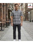 Winchester WE1215E - Chemise Carreaux Coton Fils Teints Beige