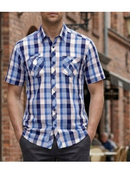 Winchester Tillman2 - Chemise Ajustée Carreaux Bleu Marine